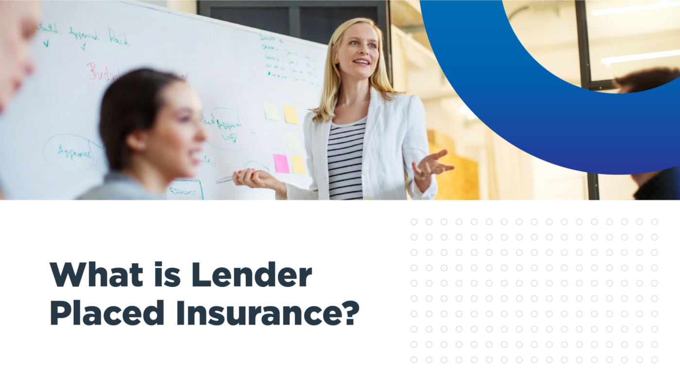 A professional woman in a conference room explains lender placed insurance