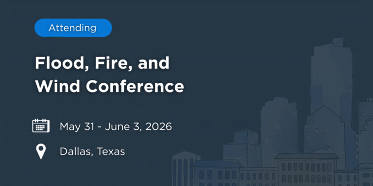 Flood, Fire, and Wind Conference event graphic showing May 31–June 3, 2026 in Dallas, Texas with “Attending” label.